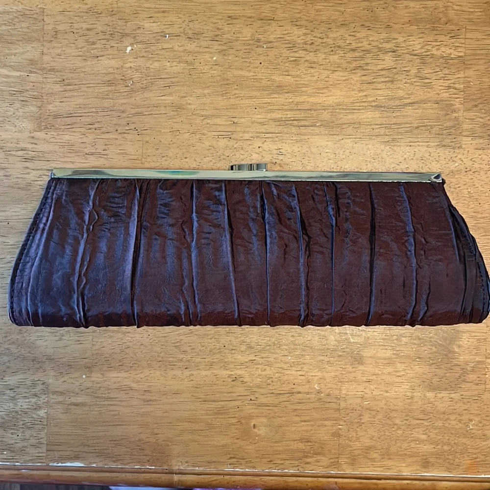 L’Oréal Professional Brown Satin Clutch With Gold Closure